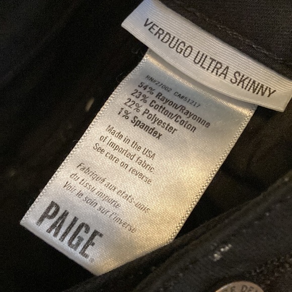 Paige jeans black size 30 distressed style ultra skinny - Picture 2 of 7